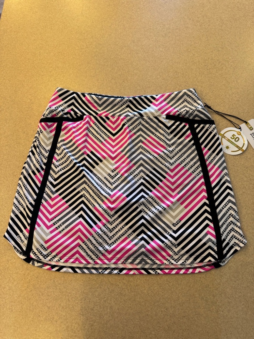 Tail Pink, Black and White Chevron Mini Skort